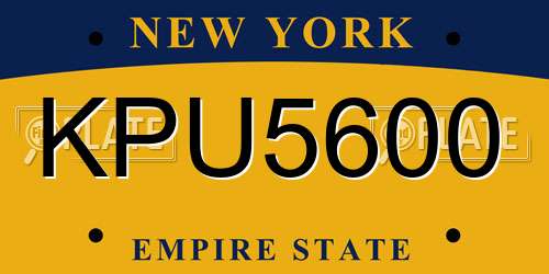 KPU5600 New York License Plate