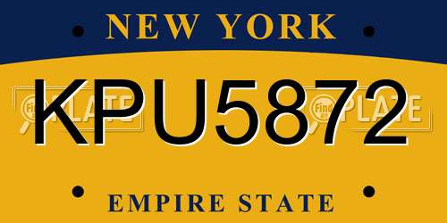 KPU5872 New York License Plate