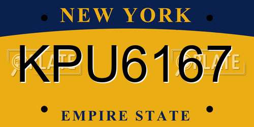 KPU6167 New York License Plate