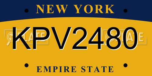 KPV2480 New York License Plate