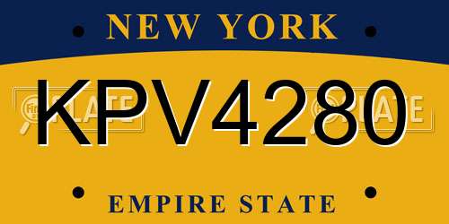 KPV4280 New York License Plate