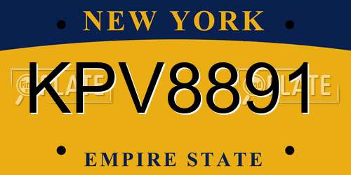 KPV8891 New York License Plate