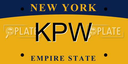 KPW New York License Plate