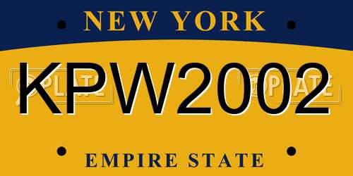 KPW2002 New York License Plate