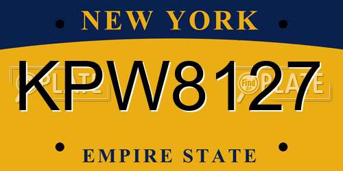 KPW8127 New York License Plate