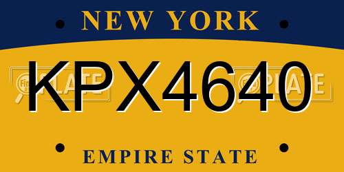 KPX4640 New York License Plate