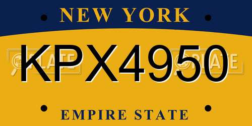 KPX4950 New York License Plate