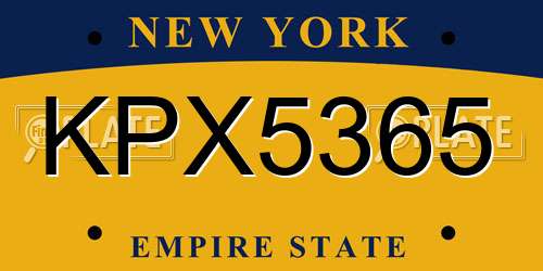 KPX5365 New York License Plate