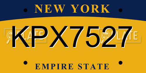 KPX7527 New York License Plate