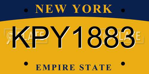 KPY1883 New York License Plate