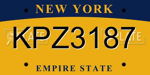 KPZ3187 New York License Plate