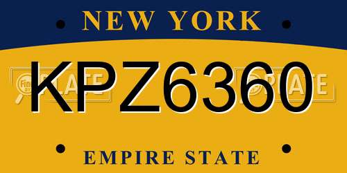 KPZ6360 New York License Plate
