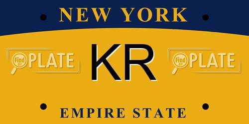 KR New York License Plate