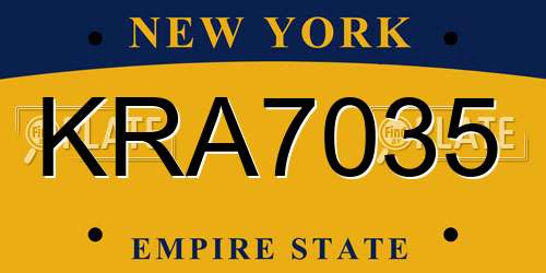 KRA7035 New York License Plate