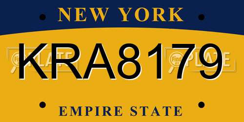 KRA8179 New York License Plate