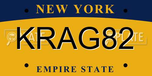 KRAG82 New York License Plate