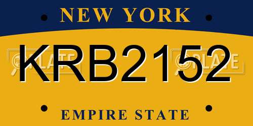 KRB2152 New York License Plate