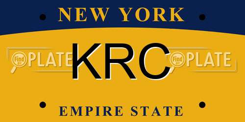 KRC New York License Plate
