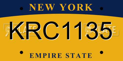 KRC1135 New York License Plate