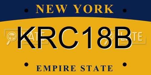 KRC18B New York License Plate