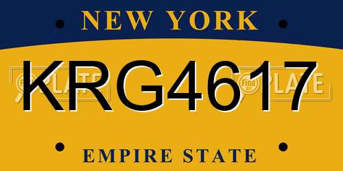 KRG4617 New York License Plate