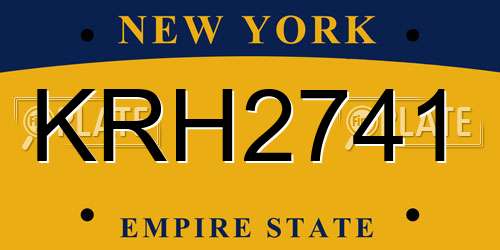 KRH2741 New York License Plate