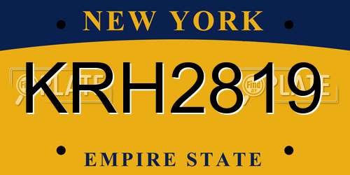 KRH2819 New York License Plate
