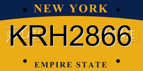 KRH2866 New York License Plate