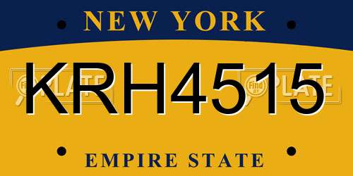 KRH4515 New York License Plate
