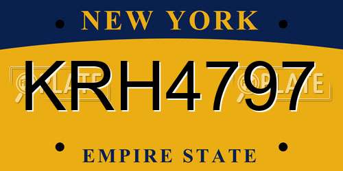 KRH4797 New York License Plate