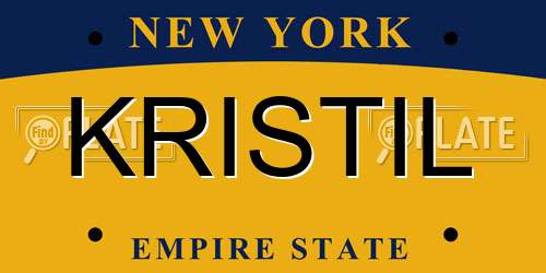 KRISTIL New York License Plate