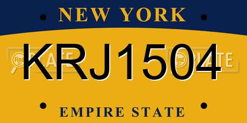KRJ1504 New York License Plate