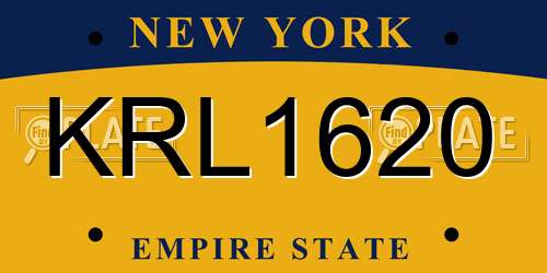 KRL1620 New York License Plate