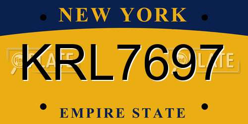 KRL7697 New York License Plate