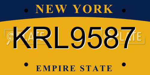 KRL9587 New York License Plate