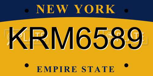 KRM6589 New York License Plate