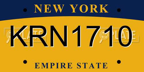KRN1710 New York License Plate