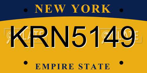 KRN5149 New York License Plate