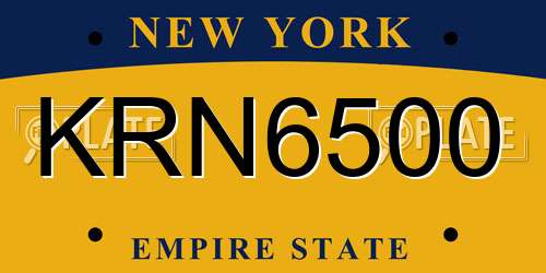 KRN6500 New York License Plate