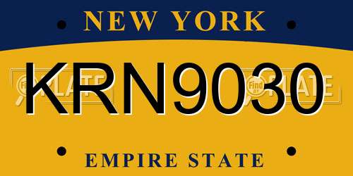 KRN9030 New York License Plate