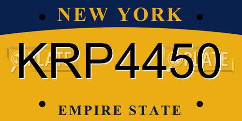 KRP4450 New York License Plate