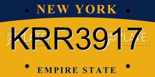 KRR3917 New York License Plate