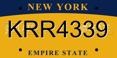 KRR4339 New York License Plate