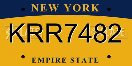 KRR7482 New York License Plate
