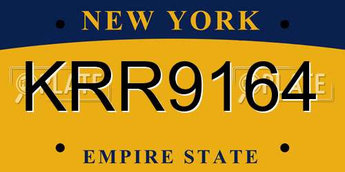 KRR9164 New York License Plate