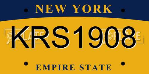 KRS1908 New York License Plate