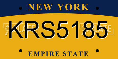 KRS5185 New York License Plate