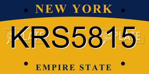 KRS5815 New York License Plate