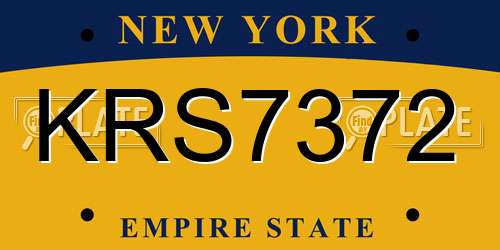 KRS7372 New York License Plate