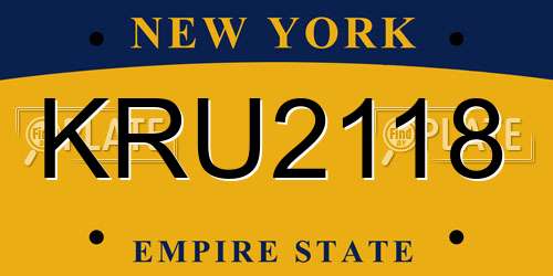 KRU2118 New York License Plate